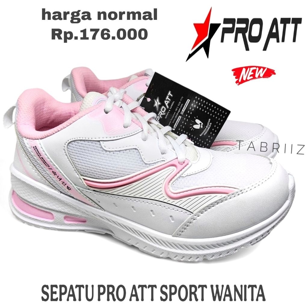 BARU Sepatu Sport PRO ATT Wanita PUTIH - Sepatu Olahraga Wanita - Sepatu Lari Jogging Wanita PRO ATT
