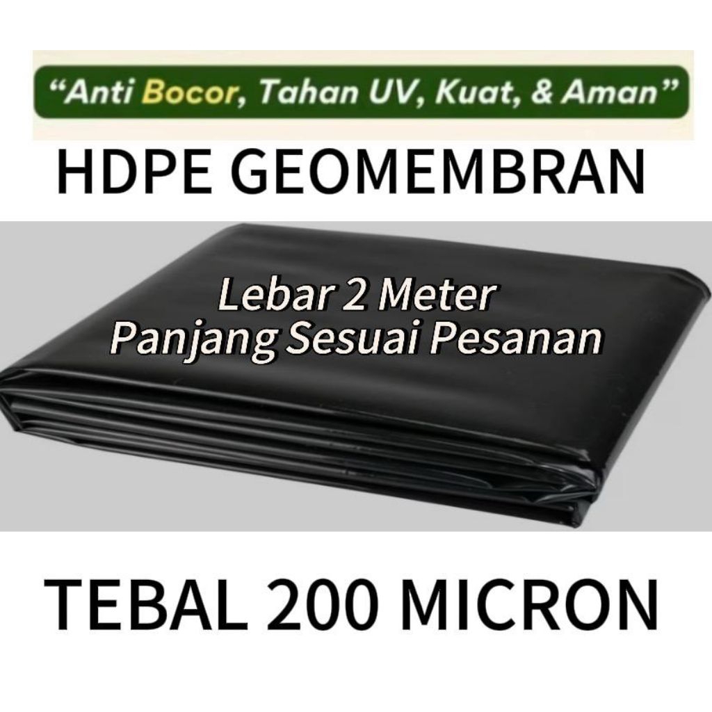 Geomembran Hdpe Lebar 2 meter tebal 200 Micron