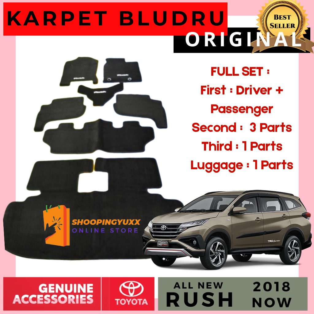 KARPET BLUDRU ALL RUSH / TERIOS 2018 -2025 FULLSET ORIGINAL BAWAAN MOBIL