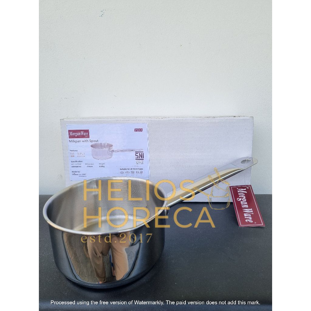 Bima MorganWare 300 Pro Milkpan with spout 14cm Panci Susu Panci Saus