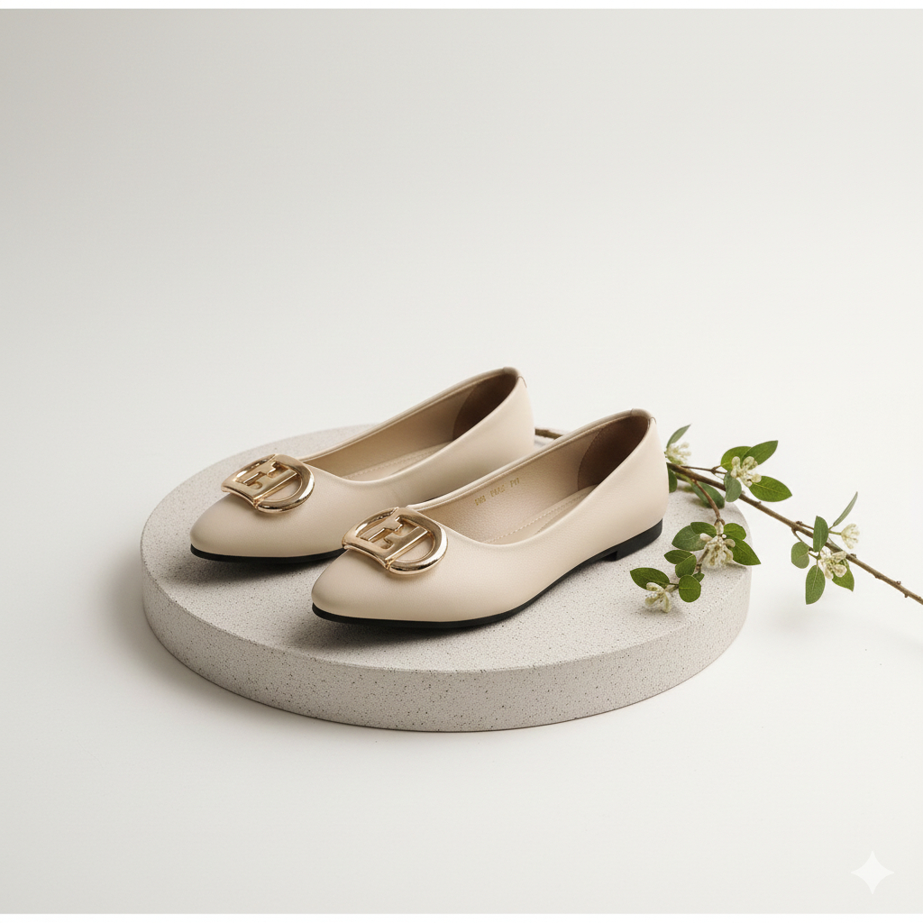 BELLVANIA -  Flat Shoes Wanita Kerja Flat Shoes Wanita Empuk Anti Licin – Sepatu Kerja Kantor Casual