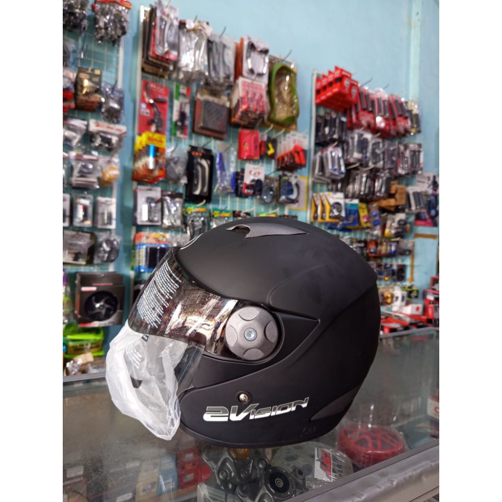 HELM KYT 2VISION BLACK DOF (ukuran L)