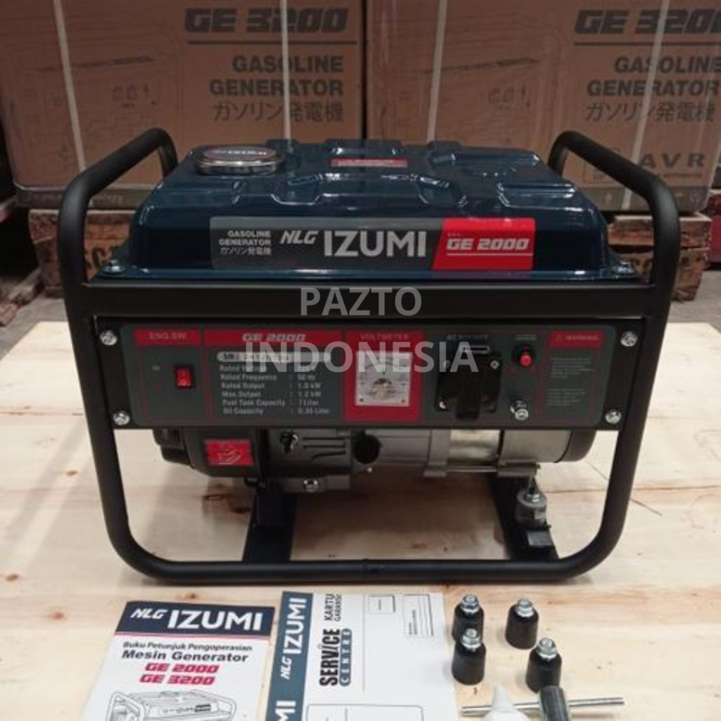 NLG IZUMI Genset Bensin 1200 1000 watt Gasoline Generator Listrik GE 2000 1 Phase