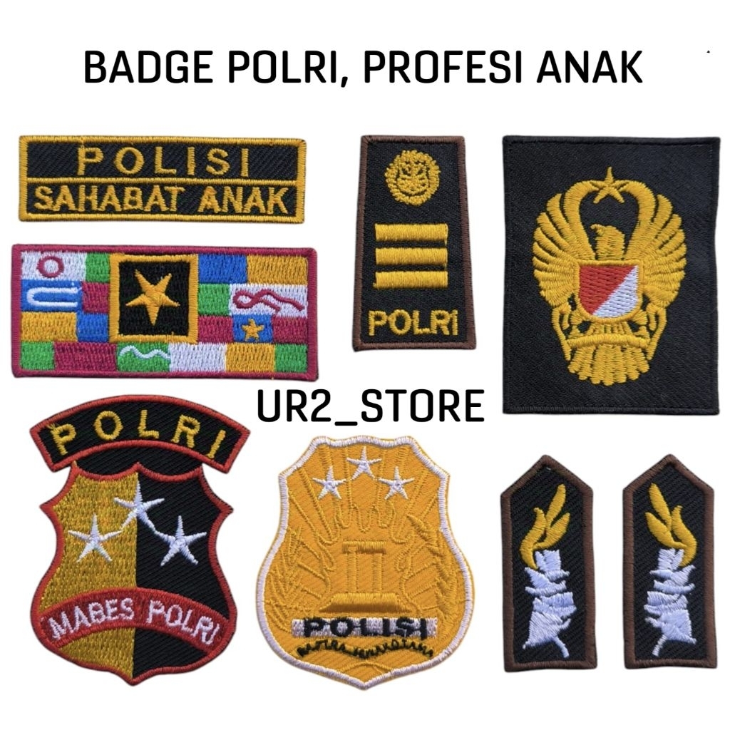 BORDIR BADGE EMBLEM LOGO, POLRI, PROFESI ANAK, POLRI