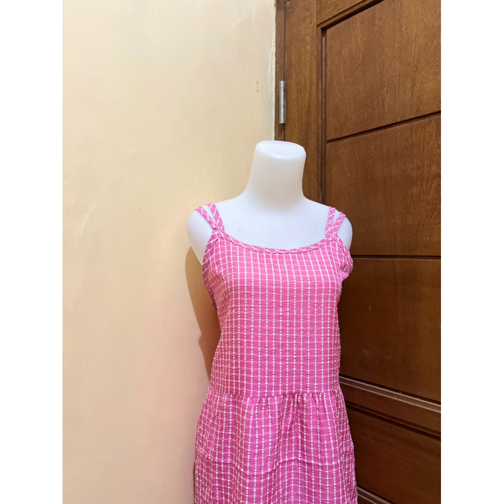 Dress Gingham Pink/ Kotak-kotak pink