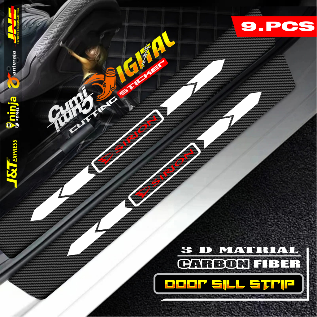 SILL PLATE KARBON 3D MOBIL SIRION STICKER CARBON 3D PIJAKAN BUMPER BAGASI MOBIL DAIHATSU SIRION [M03