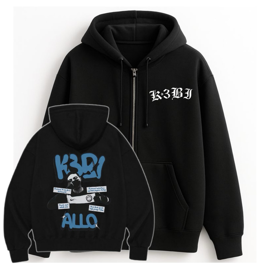 Hoodie K3bi Allo Merchandise Unofficial - Hoodie Zipper K3bi Black