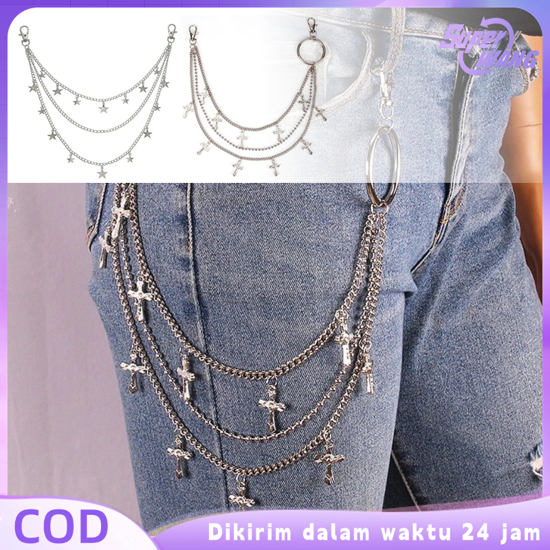 Celana Rantai Pinggang Rantai Celana Vintage Rante Celana Punk Aksesoris Rantai Celana