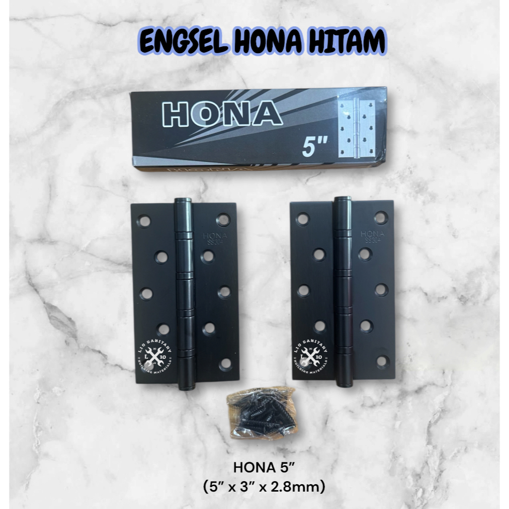 HONA Engsel Jendela BLACK / Engsel Pintu HONA HITAM 5" Inch