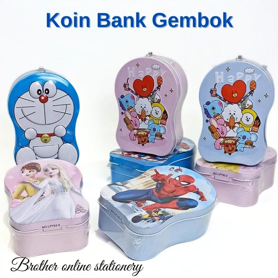 BOS Celengan Kaleng Kartun Anak/Piggy Bank/Kotak Menabung/Celengan
