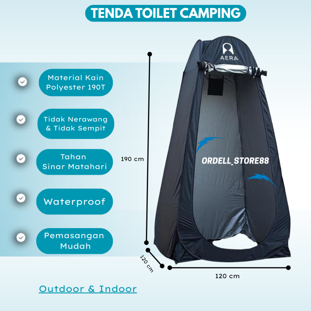 Tenda Toilet Portable Automatic Open Tenda Toilet Camping Lipat