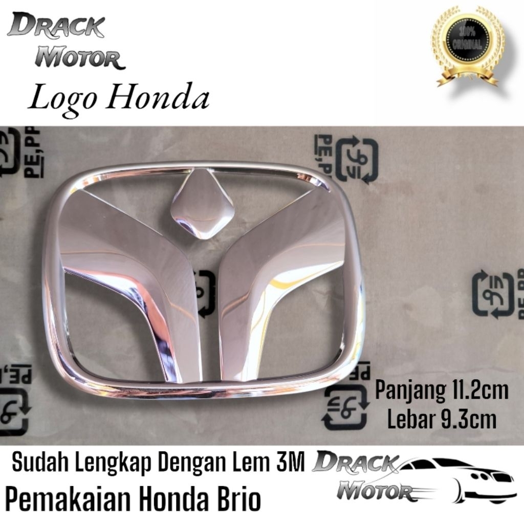 Logo Bagasi Honda BRIO Original/ Logo Emblem Belakang Honda BRIO/ Logo Kembang/ Logo H Honda