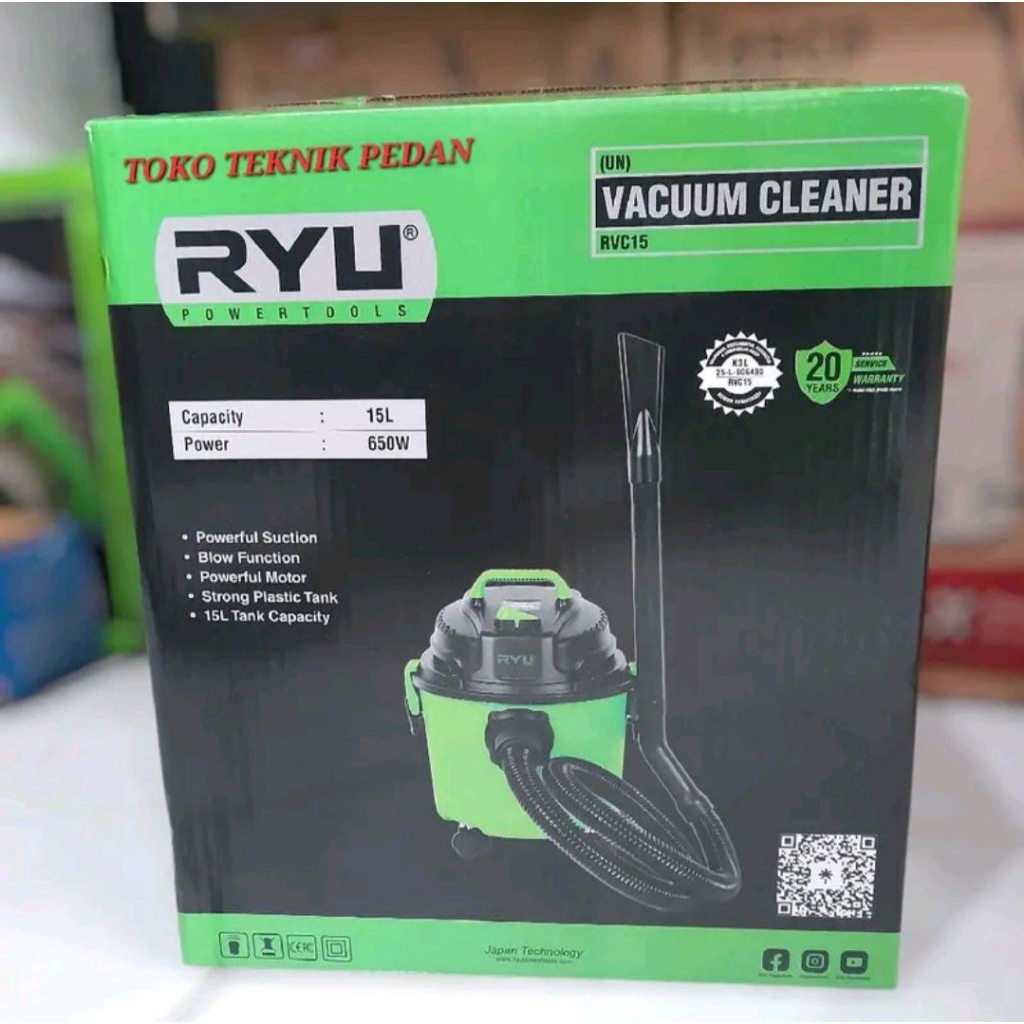 Vacum Cleaner RVC 15 L wet&dry basah kering ryu vacum cleaner