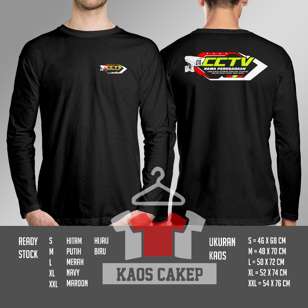 Kaos CCTV Mobil Truk dan lainnya Gratis Nama Perusahaan Lengan Panjang Baju Distro