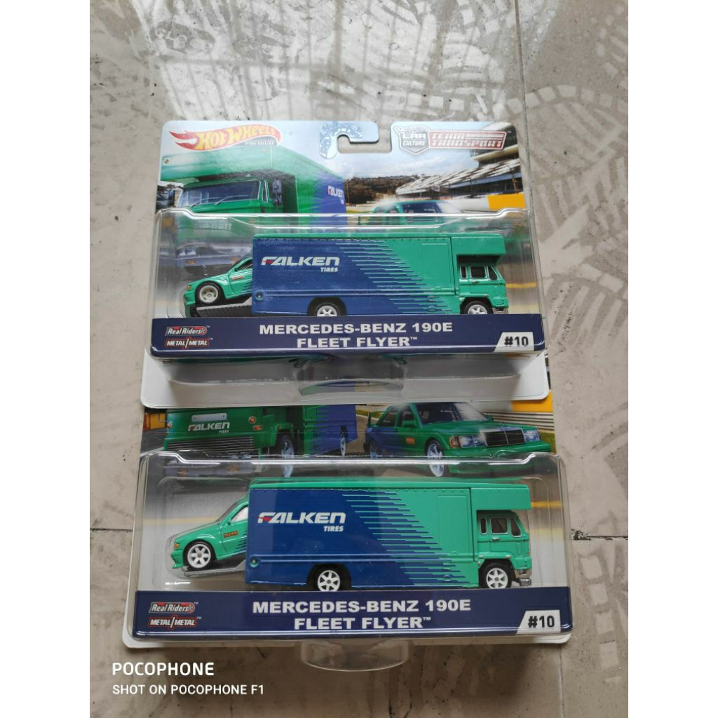 hot wheels team transport set Mercedes Benz 190e fleet flyer varian velg falken premium ban karet la