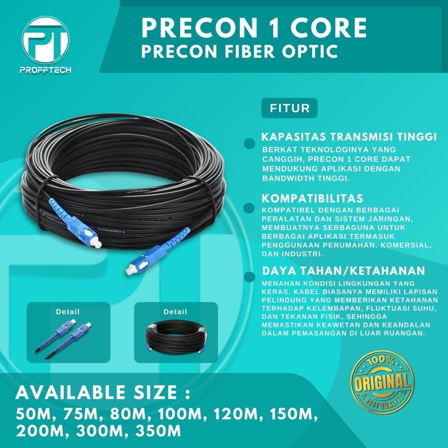 Kabel Fiber Optik Ftth Drop Cable Sc Sc Precon Fiber Optic. 500 Meter