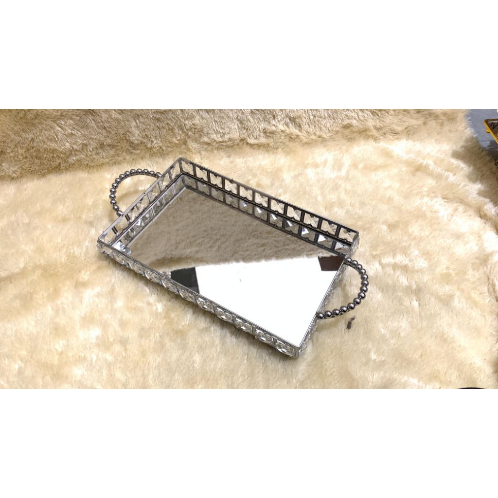 BOX HANTARAN TRAY KRISTAL GAGANG DAN TANPA GAGANG+TUTUP AKRILIK+PACKING KAYU