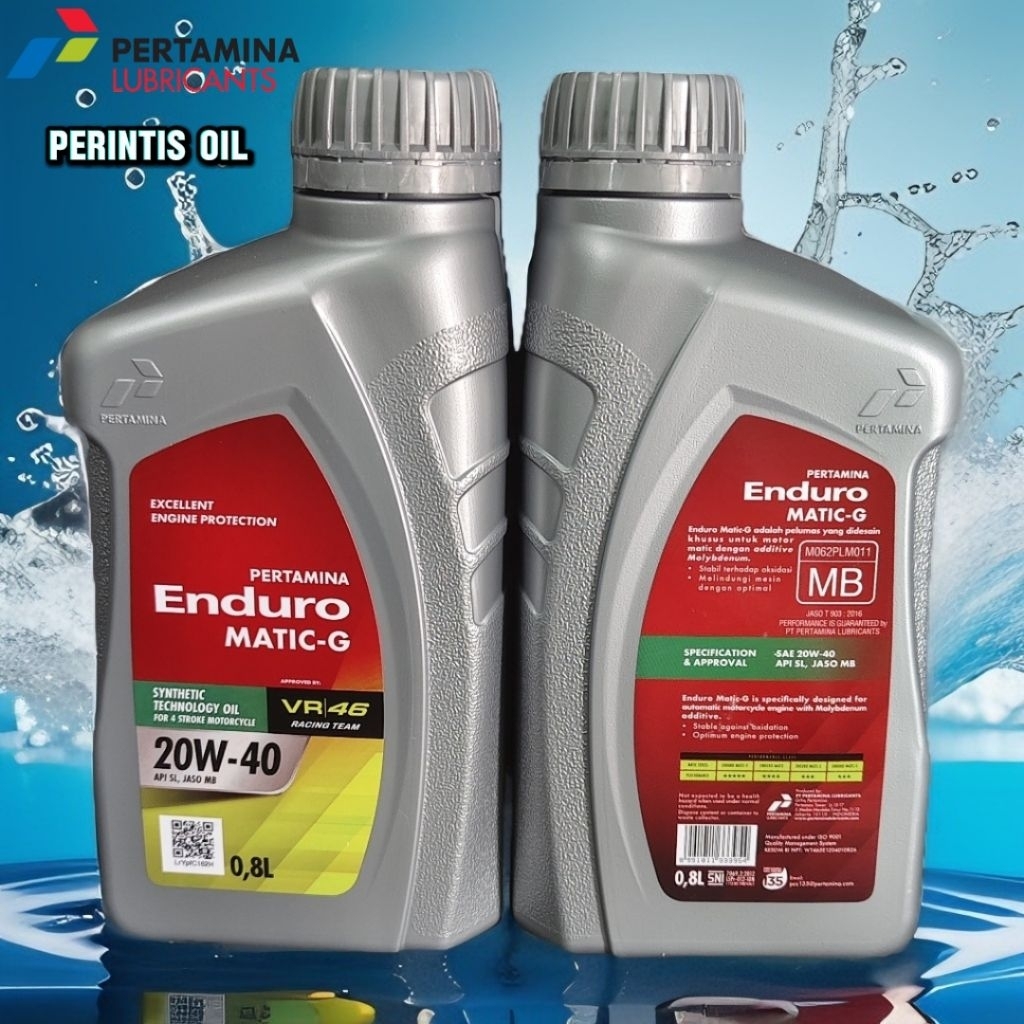 oli Pertamina Enduro Matic G SAE 20W-40 0,8 Liter VR|46 RACING TEAM || free merchandise untuk setiap
