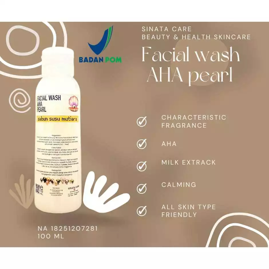 FACIAL WASH AHA PEARL (SABUN AHA SUSU MUTIARA)