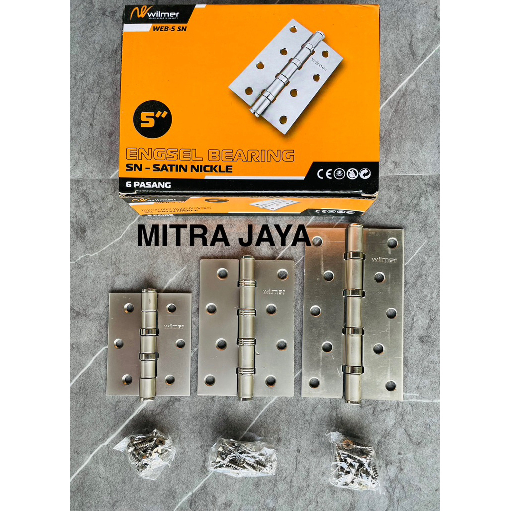 Grosir (12 Pasang) Engsel Wilmer pintu 3" inch 4" inch 5" inch/ Engsel jendela Door hinge merk