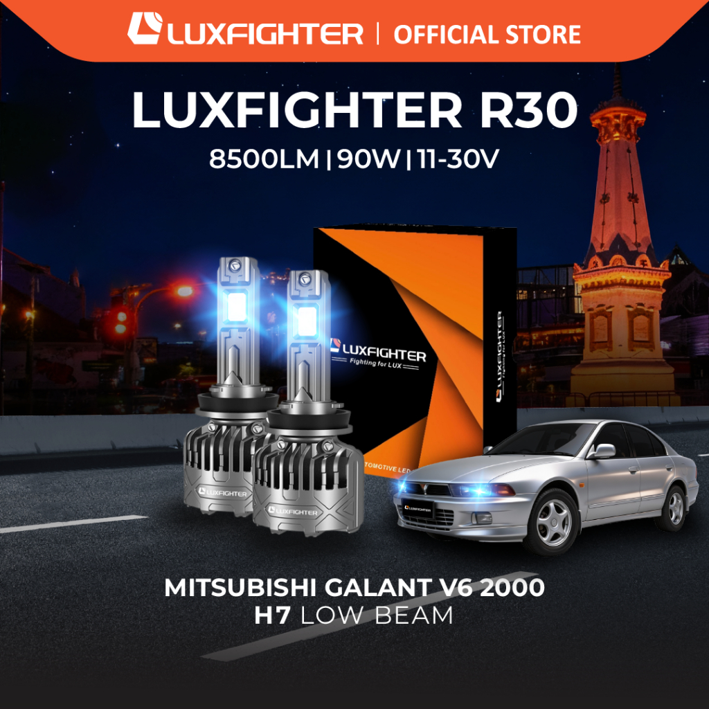 LUXFIGHTER R30 H7 LOWBEAM LAMPU LED MOBIL MITSUBISHI GALANT V6 2000
