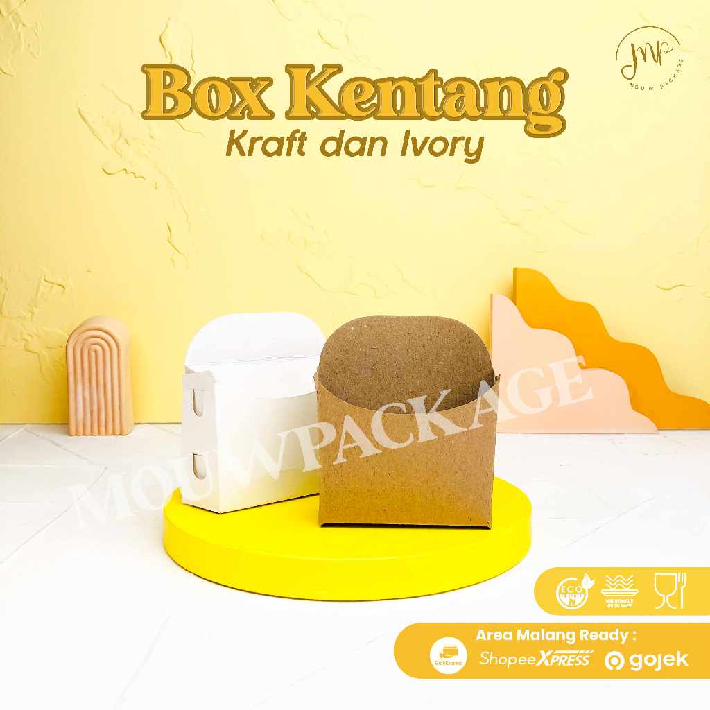 BOX KENTANG GORENG / PAPER BOX FRENCH FRIES / KERTAS BUNGKUS KENTANG GORENG