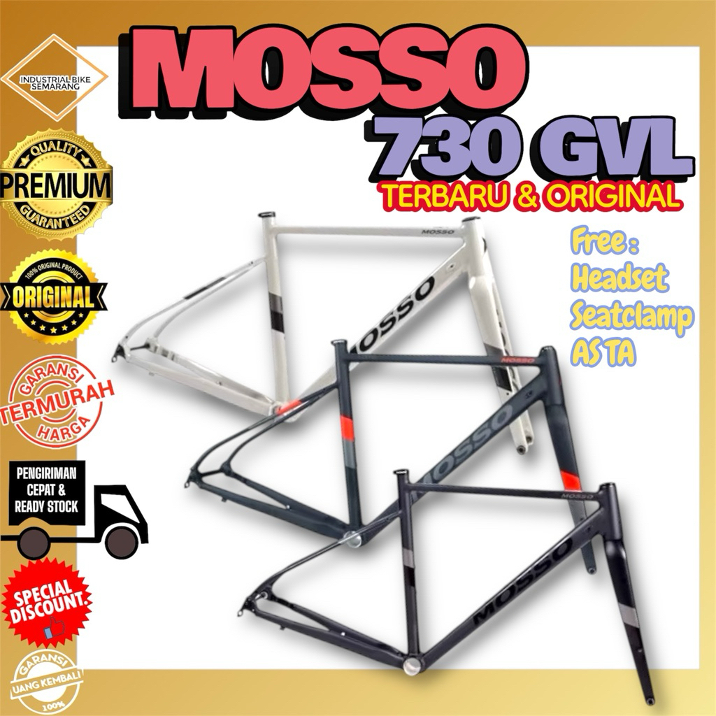 ( FRAME MOSSO 730 GVL ) RANGKA ROADBIKE GRAVEL MOSO 730GVL FRAME ROAD BIKE CARBON FORK TERMURAH