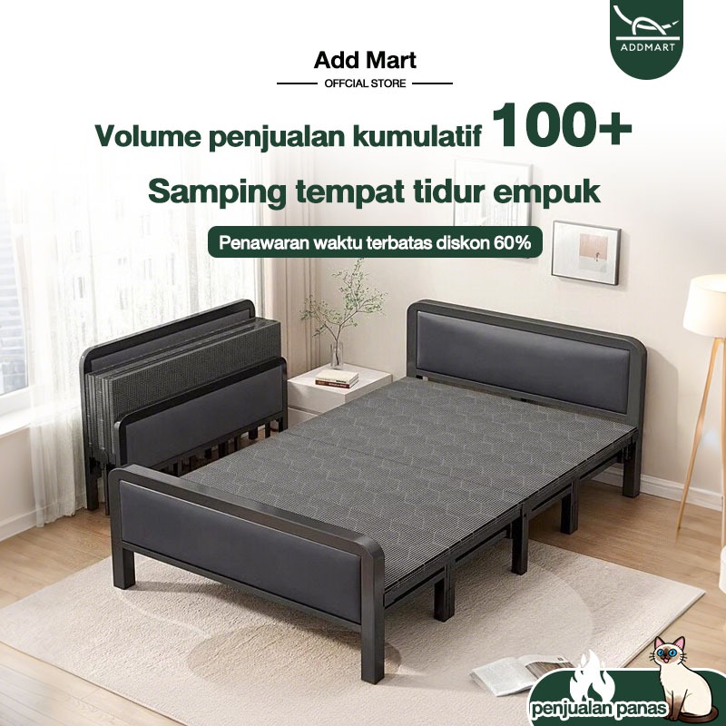 Ranjang Lipat Besi Hemat Ruang Tahan Lama Ranjang Lipat Kasur Lipat Folding Bed Portable Furnibest