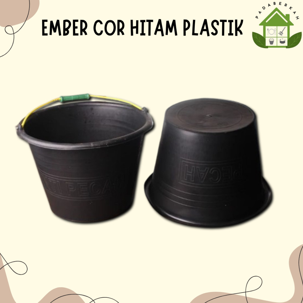 Ember Cor 18 hitam Plastik Anti Pecah Ember Mini
