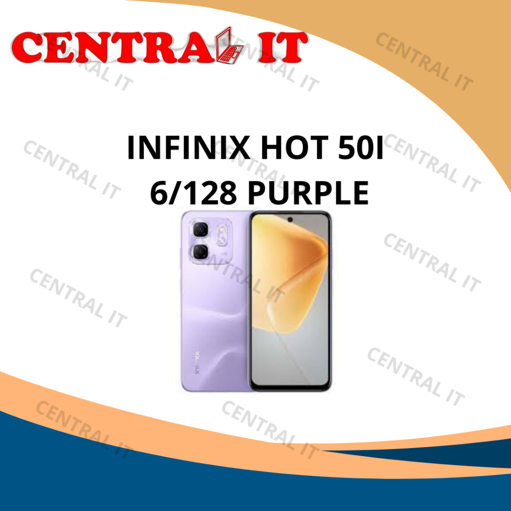 Infinix Hot 50i 6/128 Purple HP Entry-Level dengan Chipset MediaTek Helio G81 RAM 6GB & ROM 128GB La