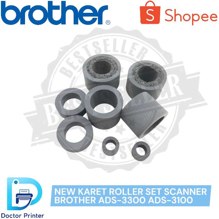 NEW KARET ROLLER SET PICKUP PICK UP SCANNER BROTHER ADS-3300 ADS-3100 ADS3300 ADS3100 ADS 3300 3100