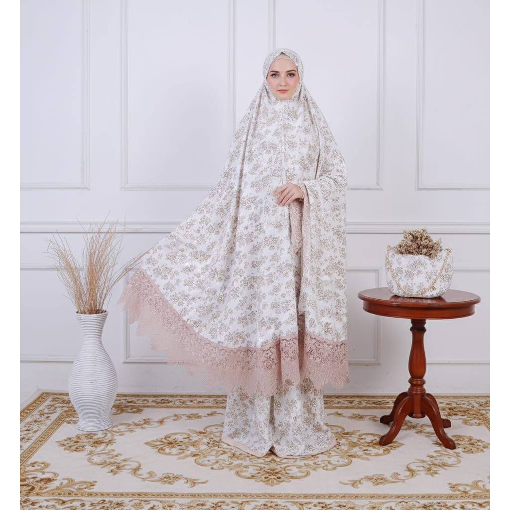mukena renda mewah katun foil premium jumbo