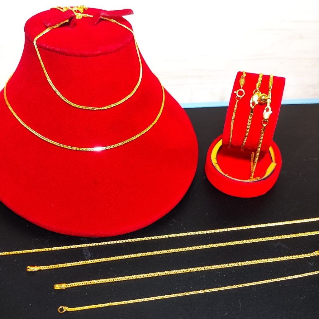 Gelang rantai tangan / kaki bayi, anak < 3 th & dewasa 0.5gr tambang, asahan, pelintir (melingkar) e