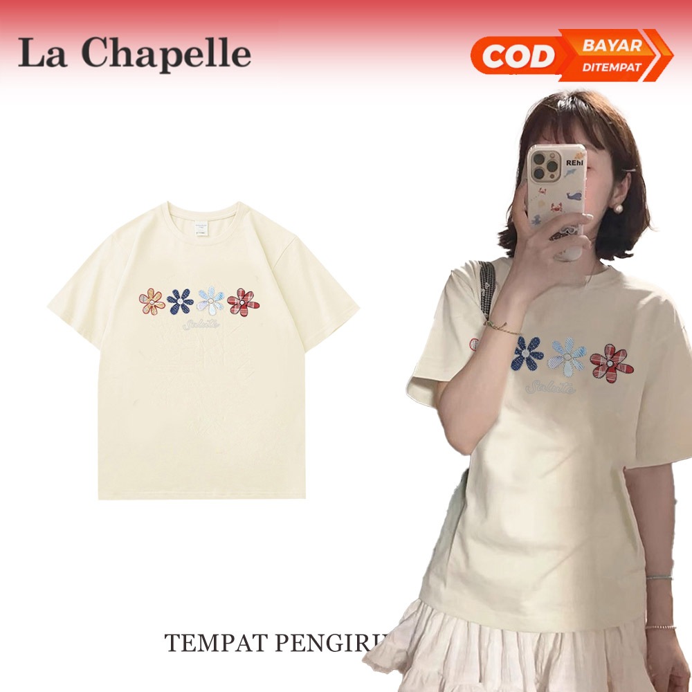 lachapelleshop  Kaos Wanita Oversize Bunga grafiti berwarna-warni Style baju atasan wanita terbaru |