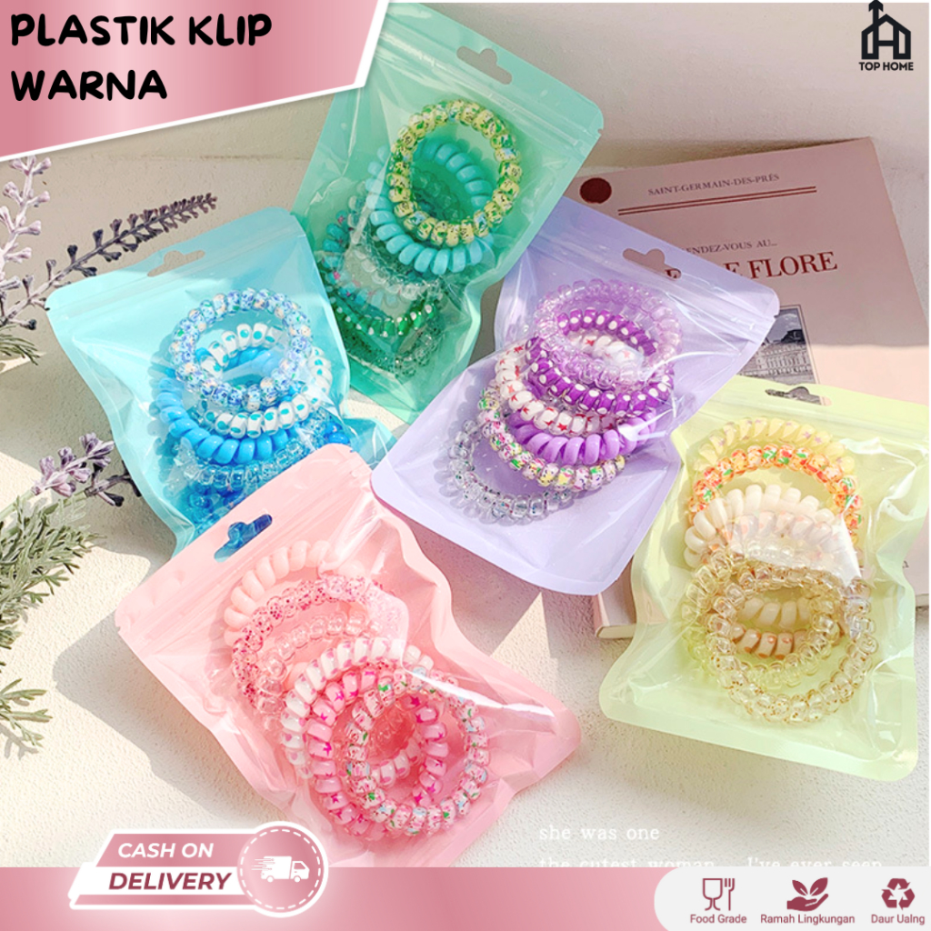 Plastik Packing Klip Plastik Ziplock Warna Pastel Hologram / Kantong Kedap Udara Serbaguna