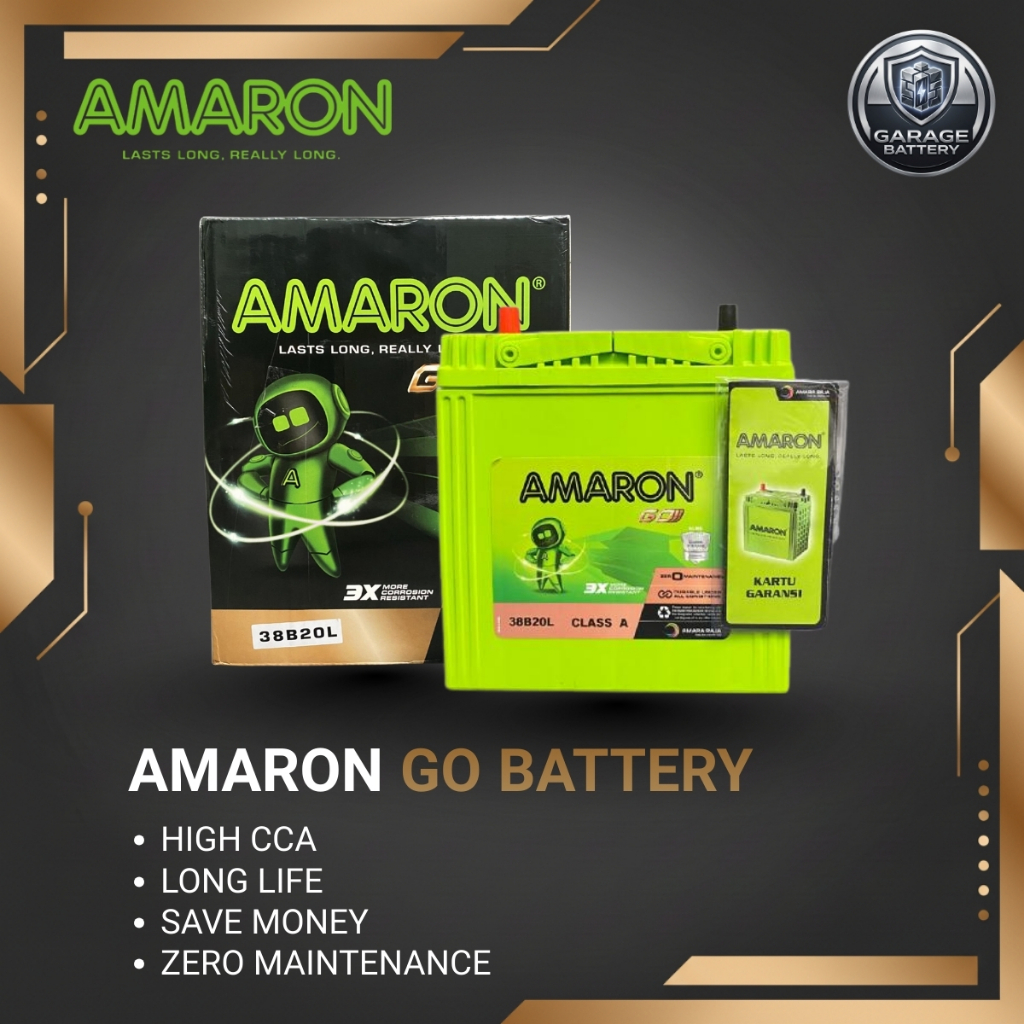 Amaron GO Aki Mobil Daihatsu Rocky NS40ZL / 38B20L 12V / 35Ah - Aki Kering