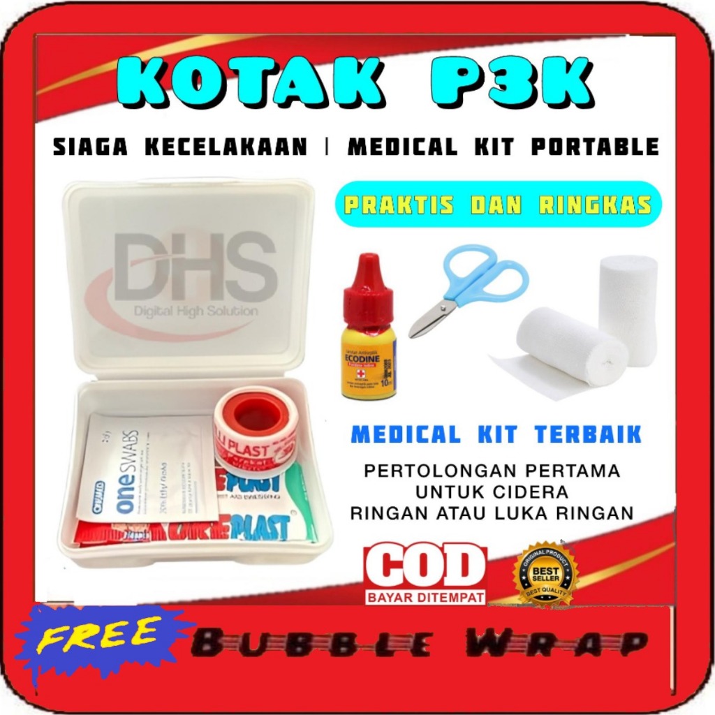 KOTAK P3K MINI PORTABLE ISI LENGKAP Siaga Kecelakaan First Aid Kit Praktis Portable | Medical Kit
