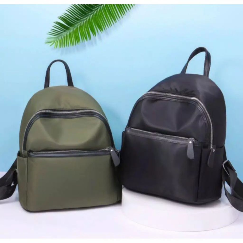 TAS RANSEL ANTI AIR BACKPACK WANITA HITAM MOTIF MINI  KOREA KULIAHTAS RANSEL SEKOLAH