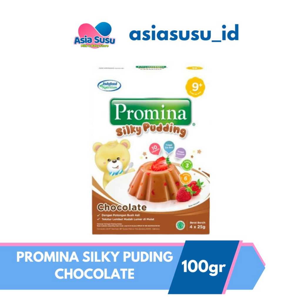 Promina Silky Puding 100gr Strawberry/Puding Chocolate - snack bayi/Cemilan Anak/Promina puding 12M+