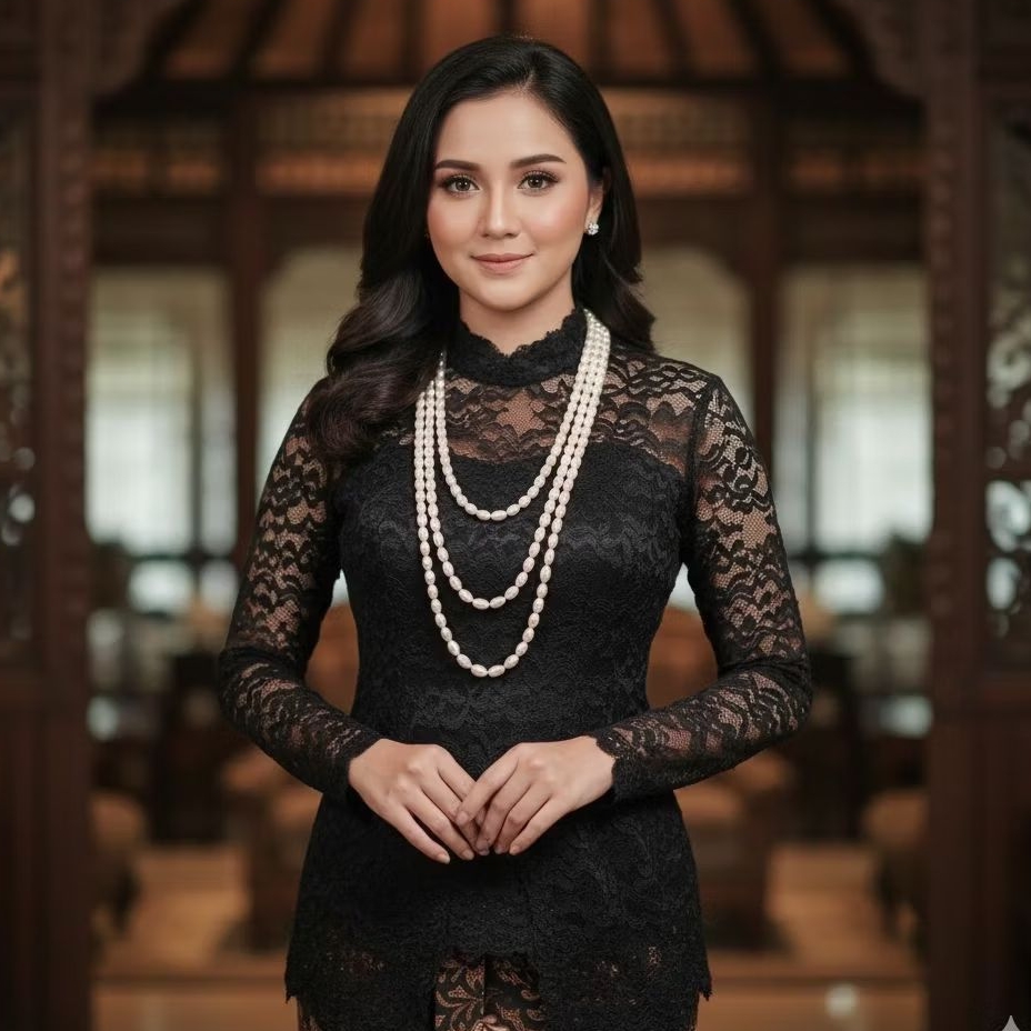 KALUNG 3 TINGKAT MUTIARA AIR TAWAR SUPER BERSERTIFIKAT, LOMBOK, 3 SUSUN/LAYER, PANJANG, HIJAB, ORI