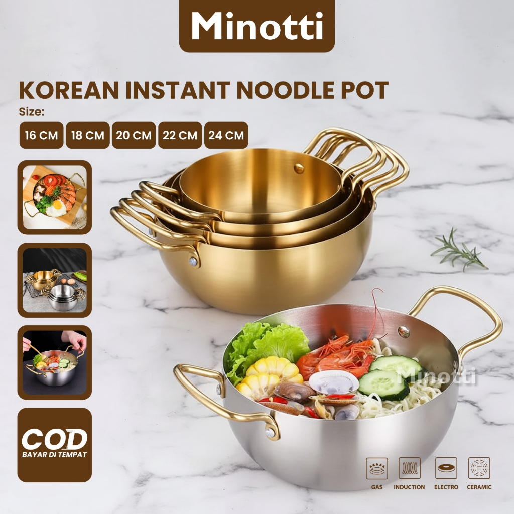 Panci Sup Tebal Stainless Steel  Panci Rebus Mie Panci Sop Korea Premium Panci Ramen panci mie ramen