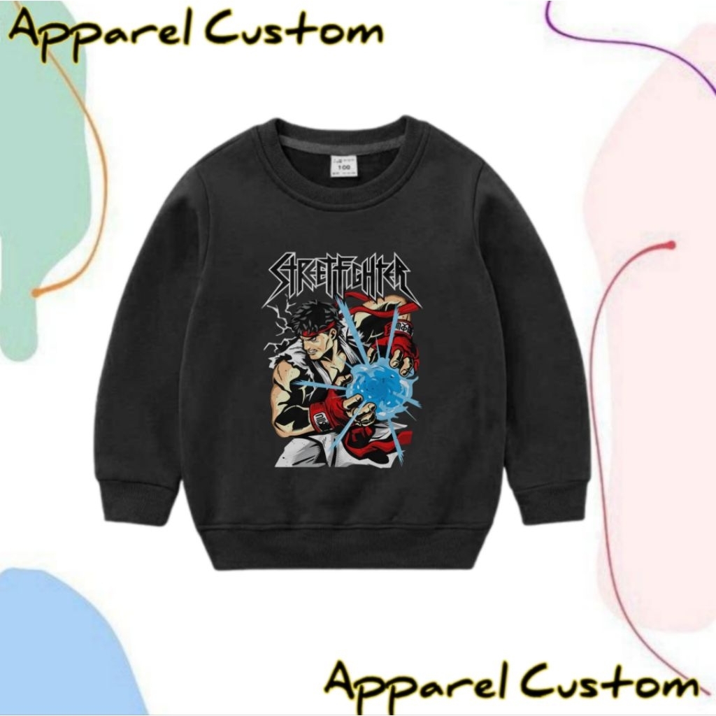SWEATER ANAK MOTIF STREET FIGHTER