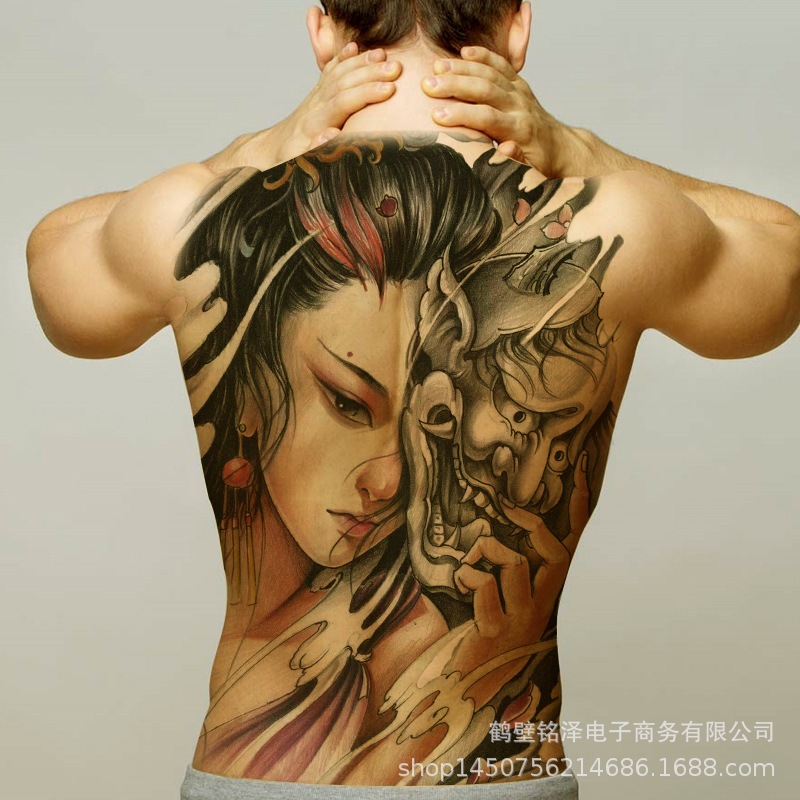 Tato Temporer Full Punggung Uk 34x48cm-Tatto Temporary Tato Temporer Full Punggung Unisex Pria wanit