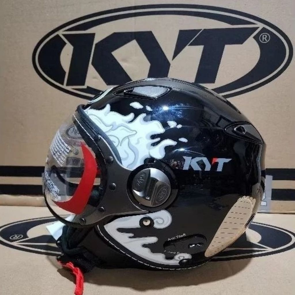 HELM KYT ELSICO ONE PIECE GEAR 5 BLACK GLOSSY l KYT HELM ELSICO MOTIF ONE PIECE