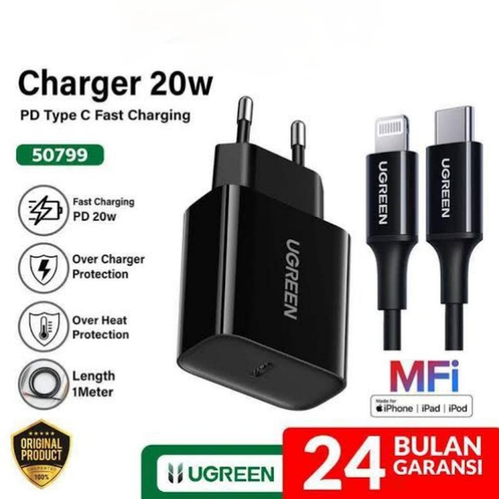 Charger set UGREEN C to lightning charger iphone fast charging 20W Ugreen original