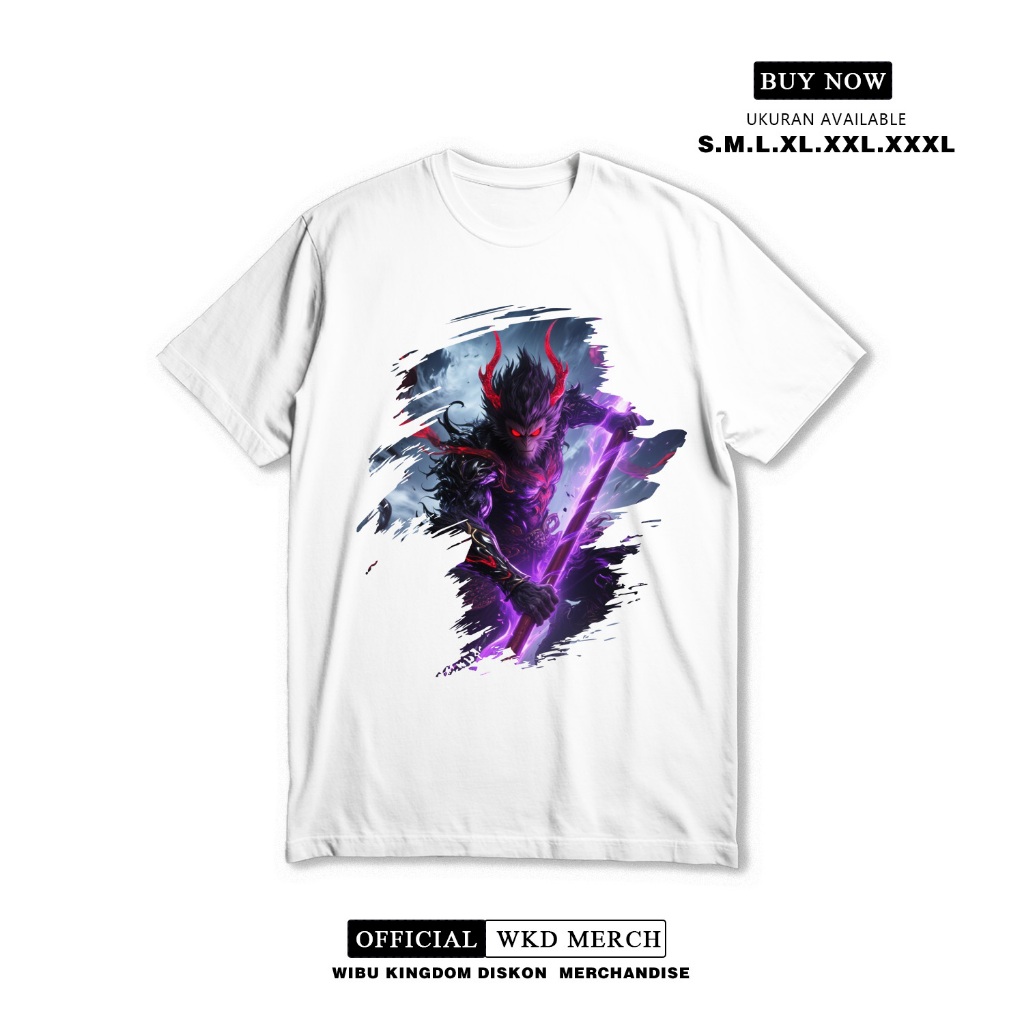 Katun 100% | Untuk Pria Dan Wanita - Musim Panas - Penggemar Sun Wukong Versi Dark - Ukuran S Sampai
