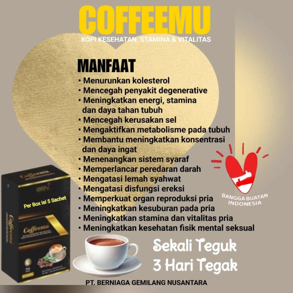 Kopi Ginseng Kopi Coffeemu Bgn Kopi Stamina Pria Dewasa