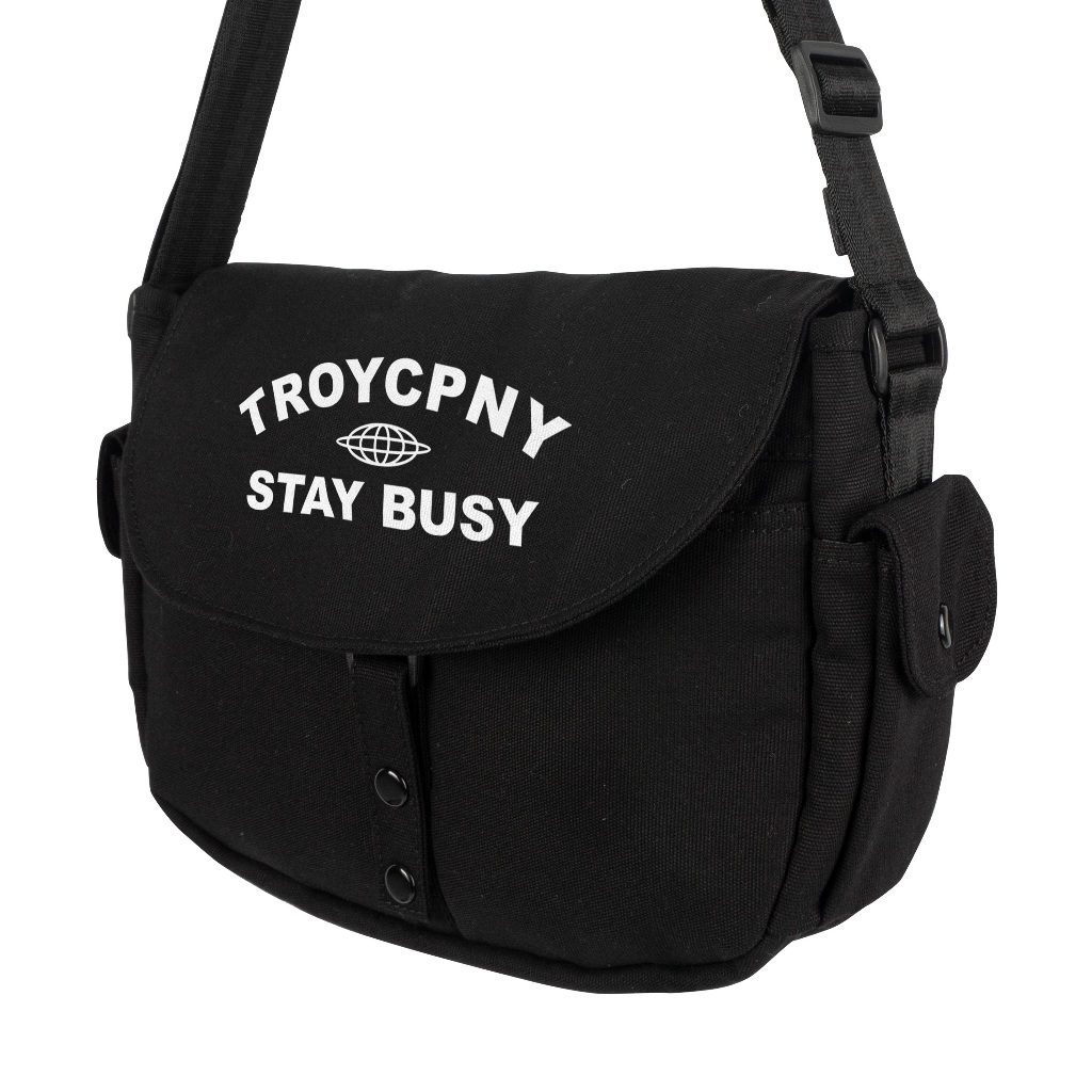 Troy Company Sling Bag Messenger Bag Globe Buz - Tas Selempang Hitam SBD 3423