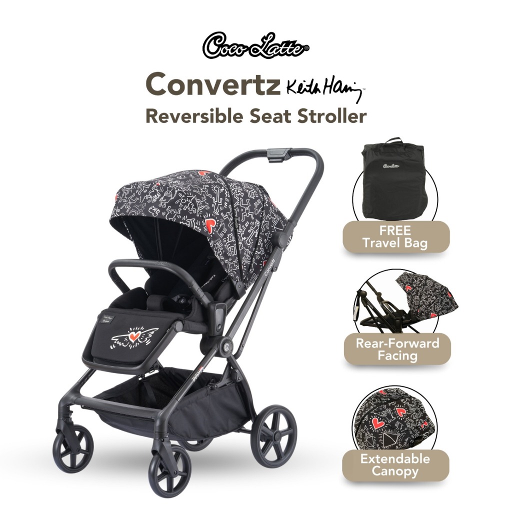COCOLATTE | KEITH HARING CONVERTZ Black Stroller