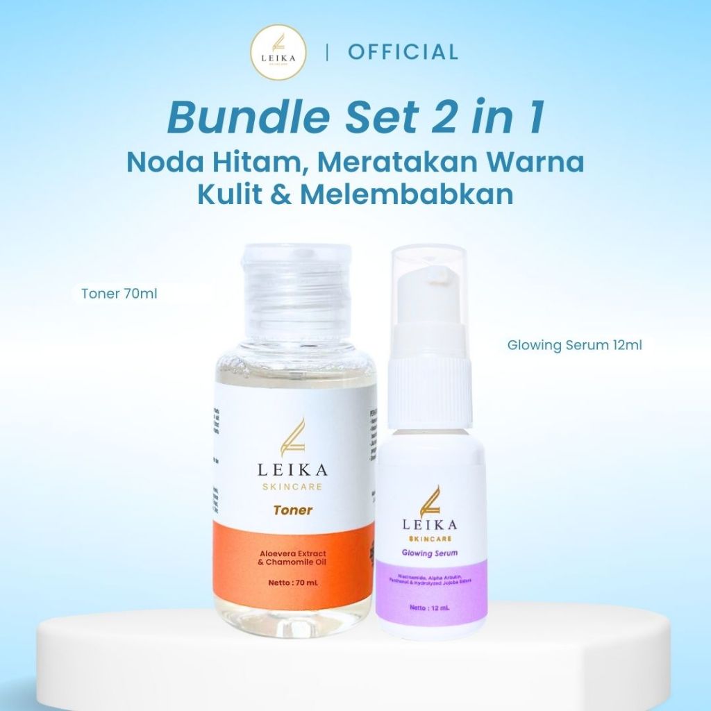 Leika Skincare 2 in 1 Glowing Serum & Toner Leika Skin Care Resmi BPOM
